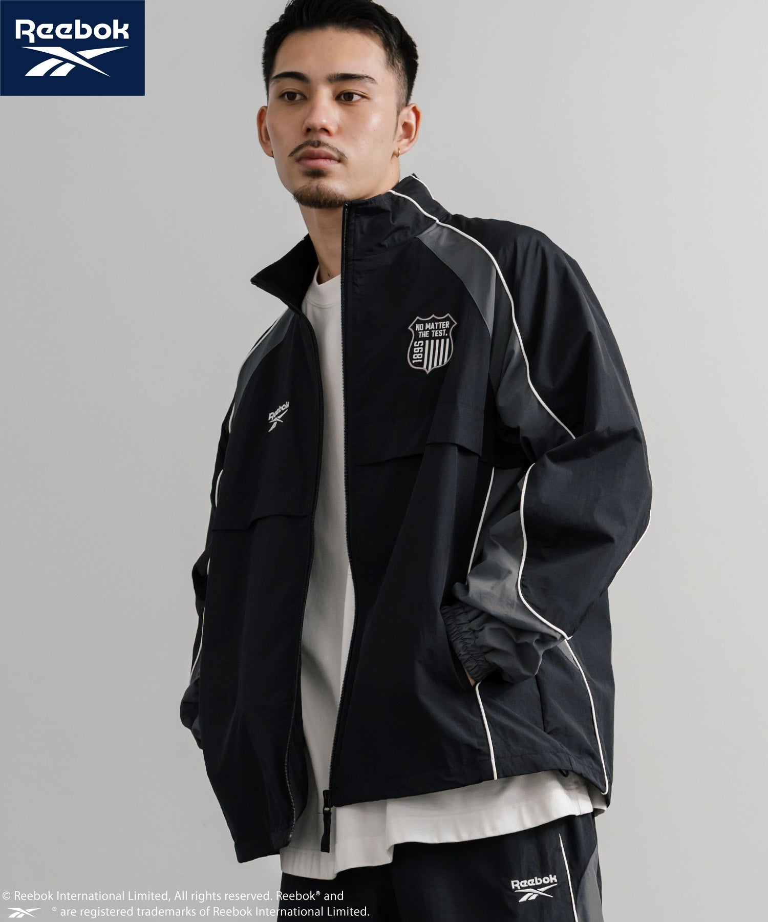 Reebok リーボック オーバーサイズエンブレム刺繍ナイロンジャケット