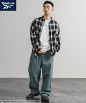 Reebok リーボック 裏メッシュロゴ刺繍パイピングイージーワイドパンツ 14869