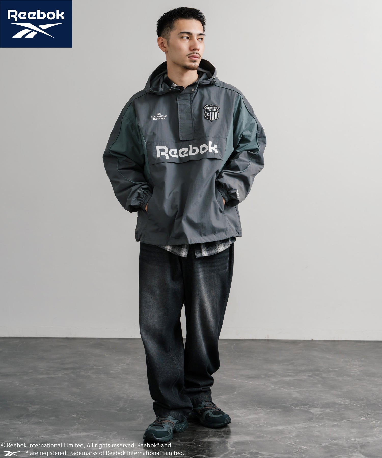 Reebok リーボック オーバーサイズエンブレム刺繍アノラックジャケット/ナイロンジャケット 14870