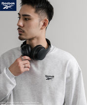 Reebok リーボック オーバーサイズ裏起毛ワンポイントロゴ刺繍クルートレーナー 14871