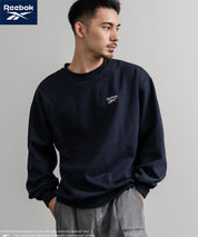 Reebok リーボック オーバーサイズ裏起毛ワンポイントロゴ刺繍クルートレーナー 14871