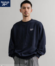 Reebok リーボック オーバーサイズ裏起毛ワンポイントロゴ刺繍クルートレーナー 14871