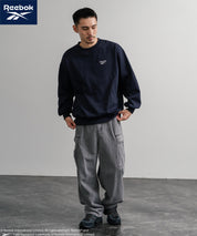 Reebok リーボック オーバーサイズ裏起毛ワンポイントロゴ刺繍クルートレーナー 14871