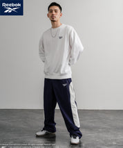 Reebok リーボック オーバーサイズ裏起毛ワンポイントロゴ刺繍クルートレーナー 14871