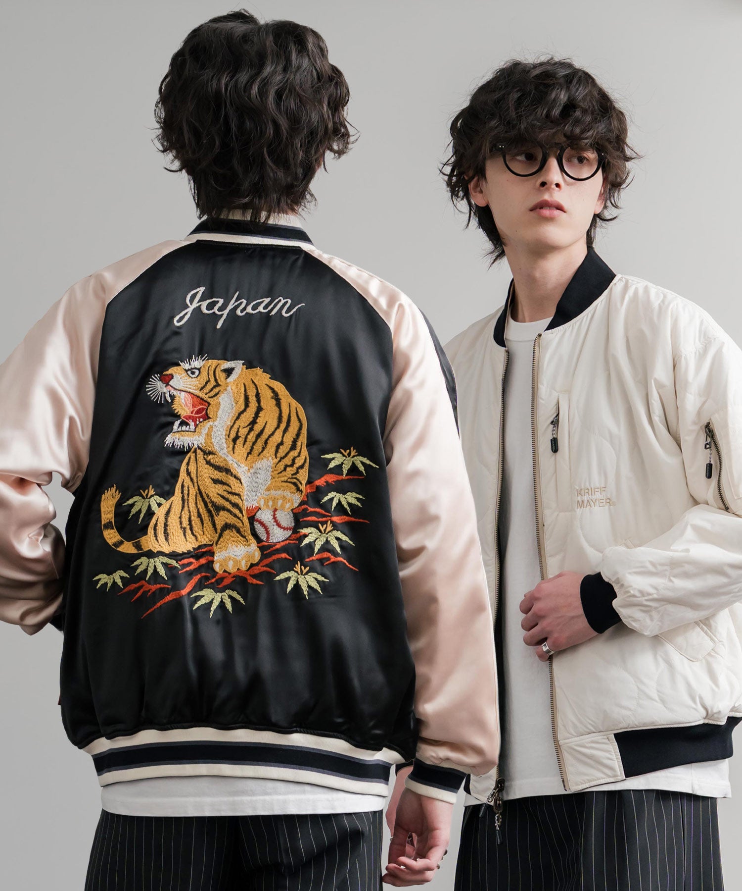 KRIFF MAYER クリフメイヤー スーベニア刺繍ひっくりスカジャン/リバーシブルダブルジップ短丈ブルゾン 2515102 14883