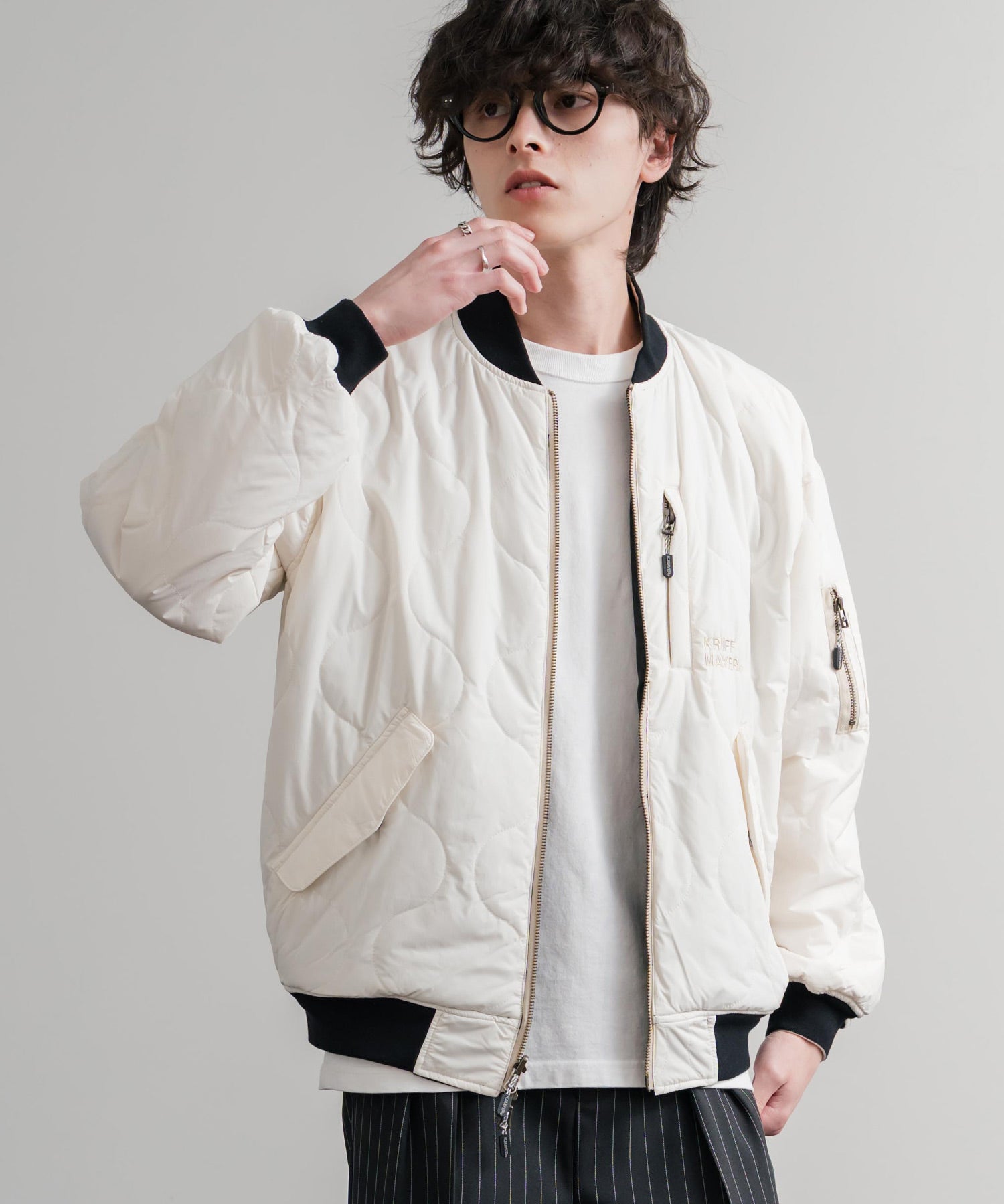 KRIFF MAYER クリフメイヤー スーベニア刺繍ひっくりスカジャン/リバーシブルダブルジップ短丈ブルゾン 2515102 14883