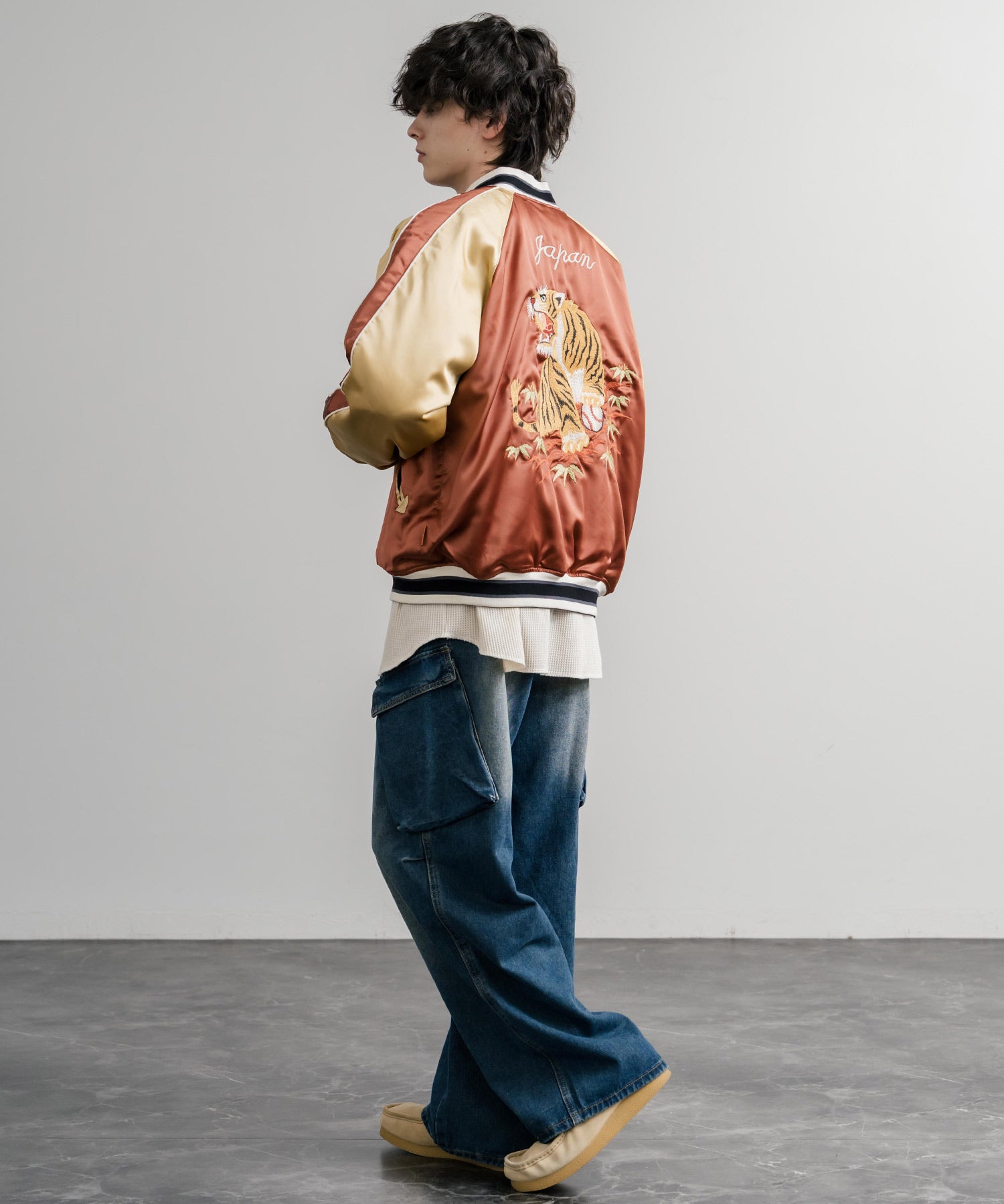 KRIFF MAYER クリフメイヤー スーベニア刺繍ひっくりスカジャン/リバーシブルダブルジップ短丈ブルゾン 2515102 14883