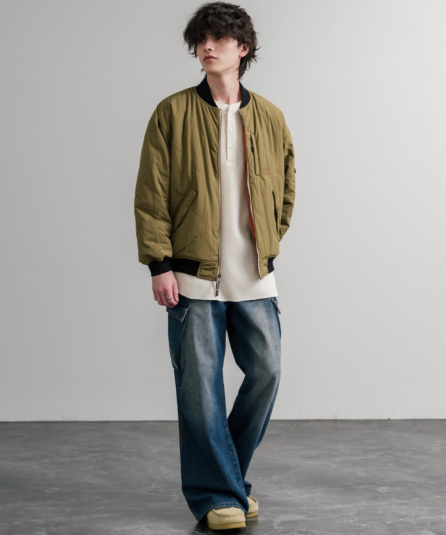 KRIFF MAYER クリフメイヤー スーベニア刺繍ひっくりスカジャン/リバーシブルダブルジップ短丈ブルゾン 2515102 14883