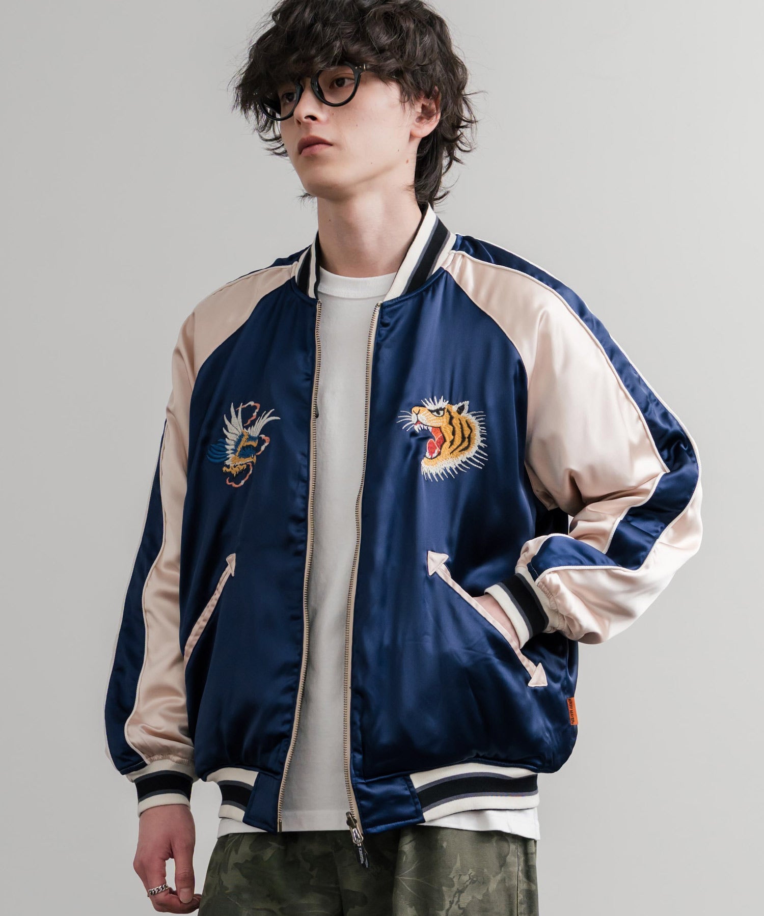 KRIFF MAYER クリフメイヤー スーベニア刺繍ひっくりスカジャン/リバーシブルダブルジップ短丈ブルゾン 2515102 14883