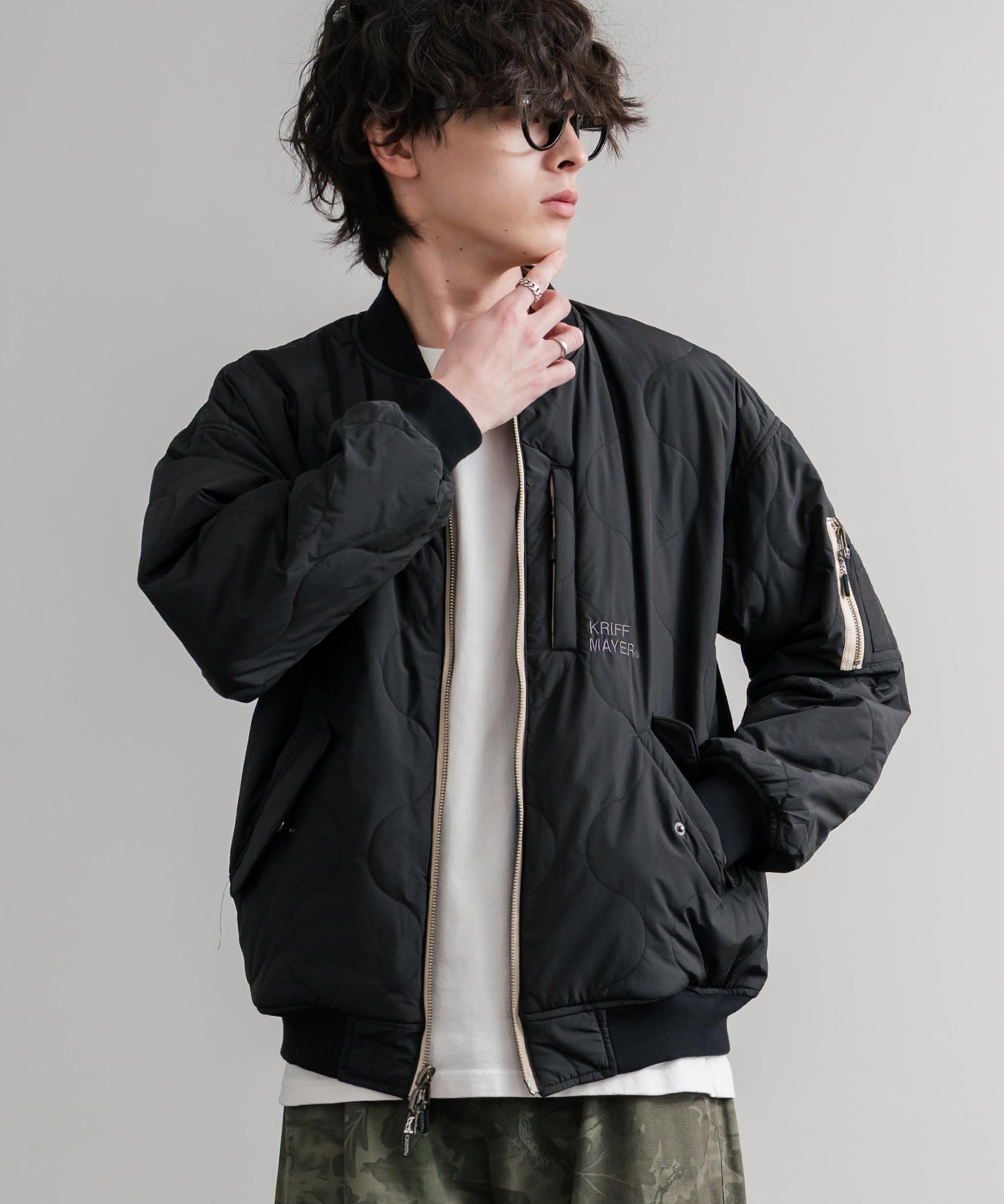 KRIFF MAYER クリフメイヤー スーベニア刺繍ひっくりスカジャン/リバーシブルダブルジップ短丈ブルゾン 2515102 14883