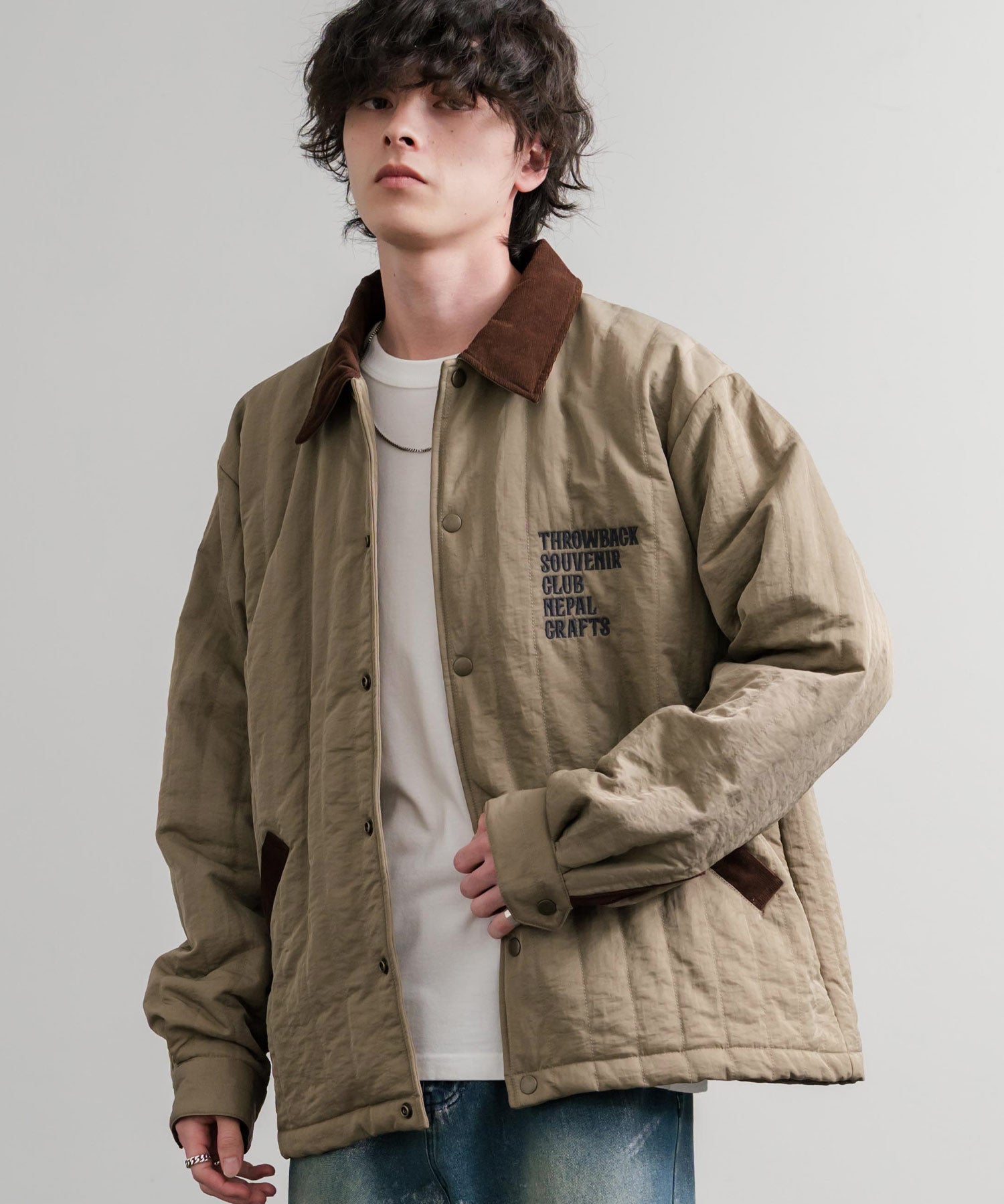 KRIFF MAYER クリフメイヤー スーベニア刺繍キルトコーチジャケット/ナイロンキルティングブルゾン 2515104 14884