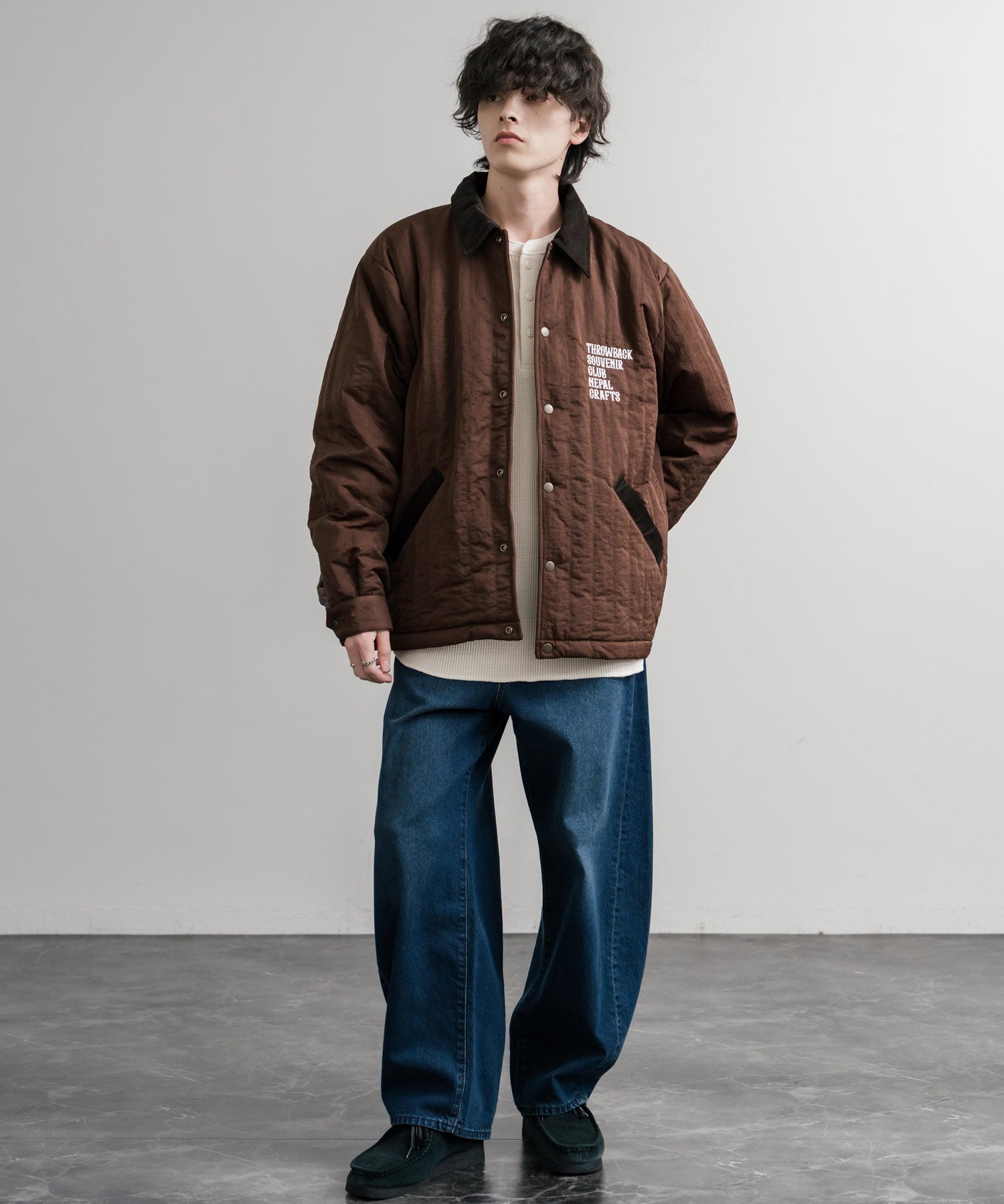 KRIFF MAYER クリフメイヤー スーベニア刺繍キルトコーチジャケット/ナイロンキルティングブルゾン 2515104 14884