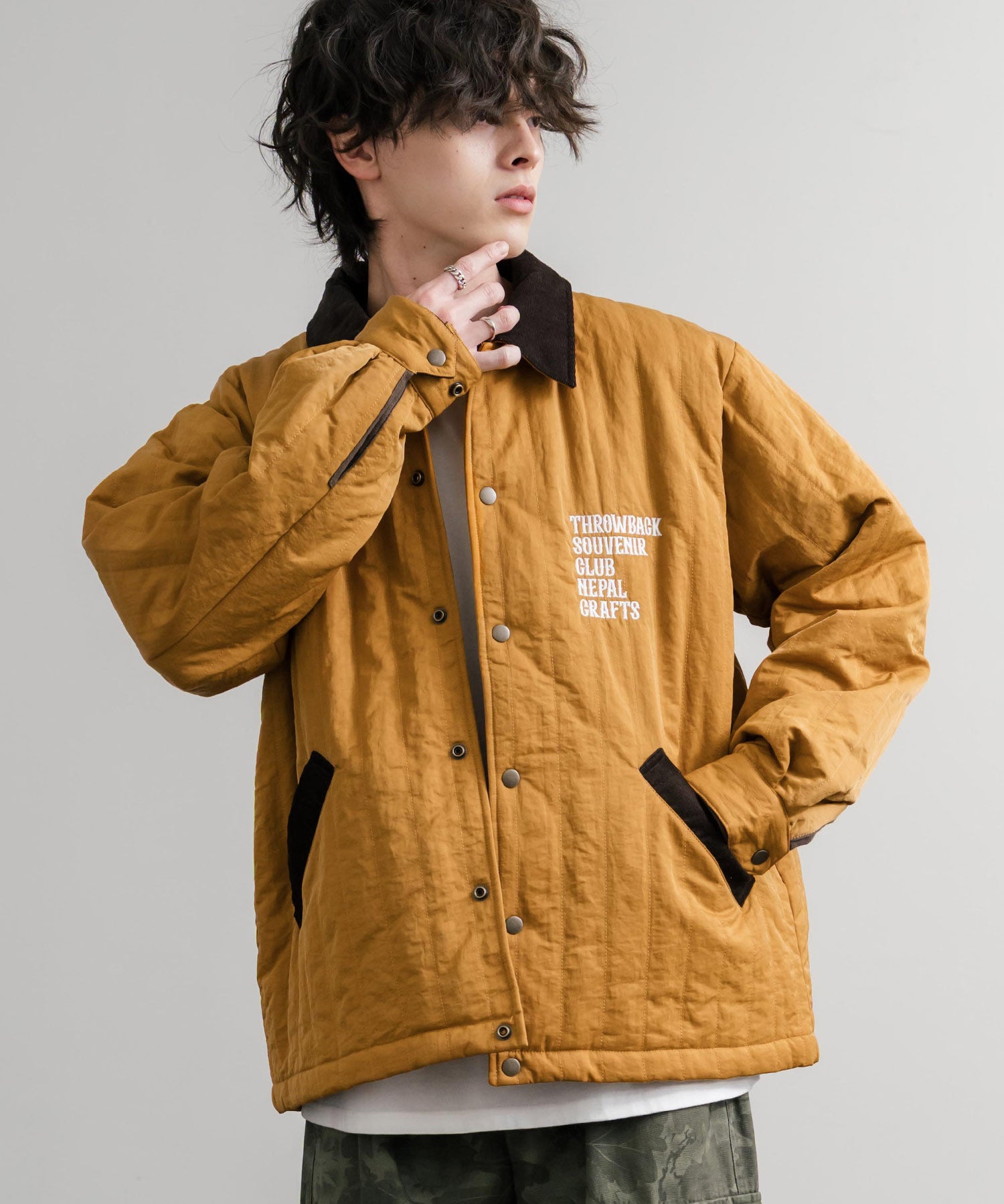 KRIFF MAYER クリフメイヤー スーベニア刺繍キルトコーチジャケット/ナイロンキルティングブルゾン 2515104 14884