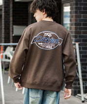 Dickies 裏起毛バックプリント刺繍クルーネック長袖スウェットトレーナー 14886