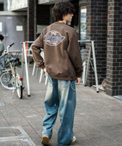 Dickies 裏起毛バックプリント刺繍クルーネック長袖スウェットトレーナー 14886