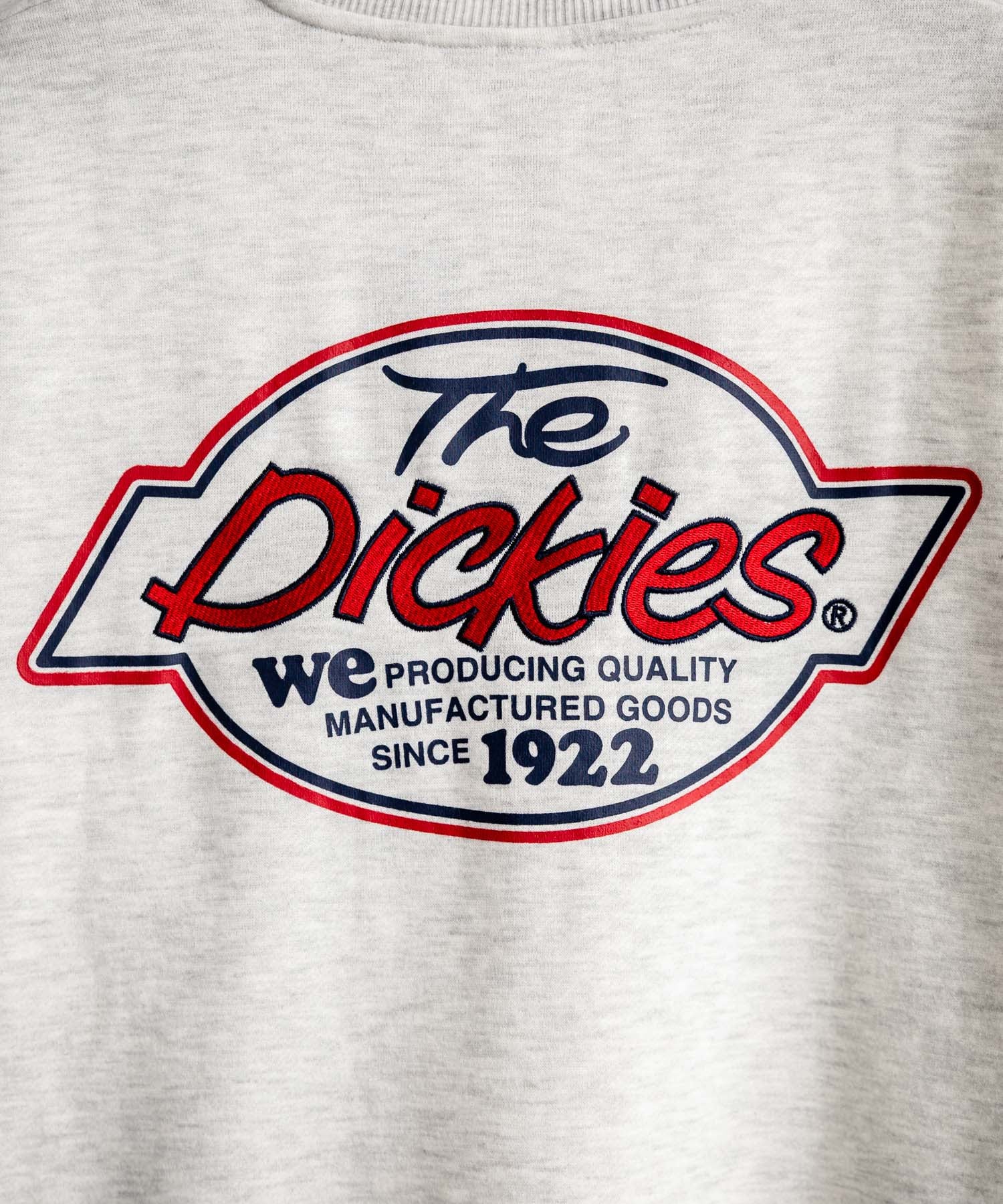 Dickies 裏起毛バックプリント刺繍クルーネック長袖スウェットトレーナー 14886