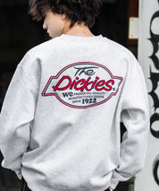 Dickies 裏起毛バックプリント刺繍クルーネック長袖スウェットトレーナー 14886
