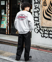 Dickies 裏起毛バックプリント刺繍クルーネック長袖スウェットトレーナー 14886