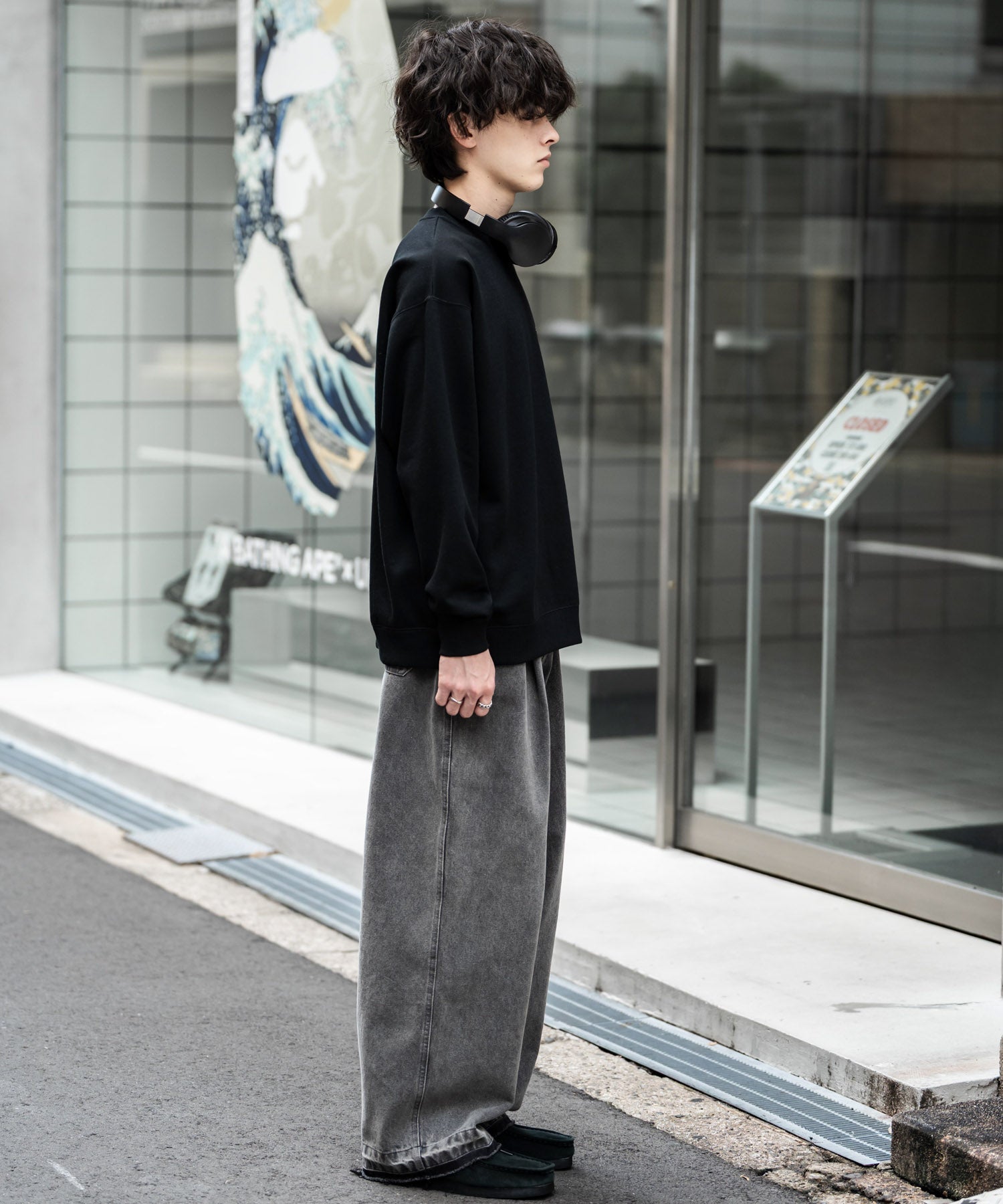 Dickies 裏起毛バックプリント刺繍クルーネック長袖スウェット