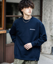 Dickies 裏起毛バックプリント刺繍クルーネック長袖スウェットトレーナー 14886