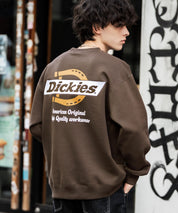 Dickies 裏起毛バックプリント刺繍クルーネック長袖スウェットトレーナー 14886
