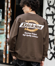 Dickies 裏起毛バックプリント刺繍クルーネック長袖スウェットトレーナー 14886