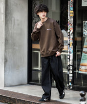 Dickies 裏起毛バックプリント刺繍クルーネック長袖スウェットトレーナー 14886