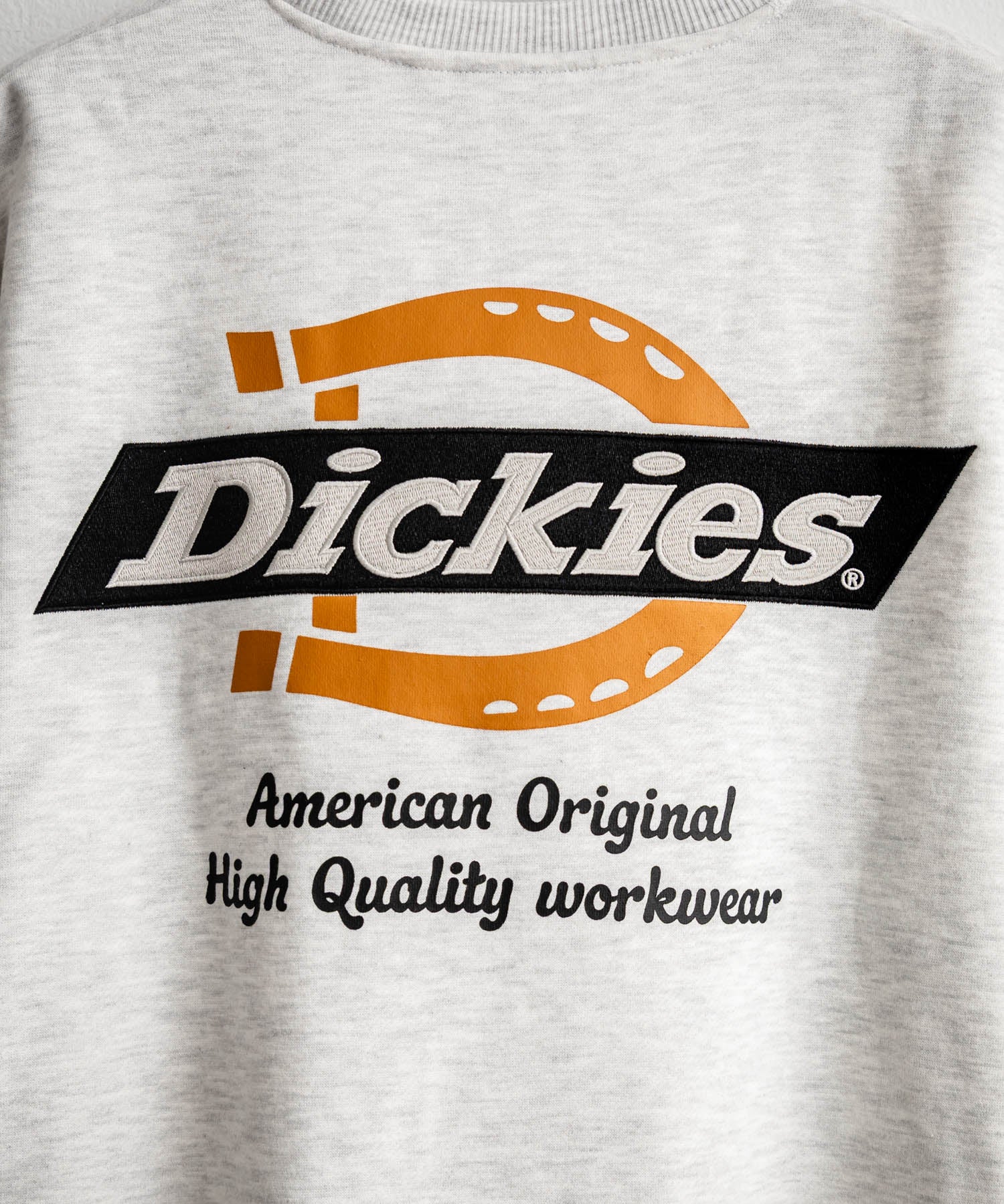 Dickies 裏起毛バックプリント刺繍クルーネック長袖スウェットトレーナー 14886
