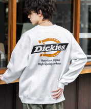 Dickies 裏起毛バックプリント刺繍クルーネック長袖スウェットトレーナー 14886