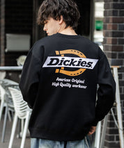 Dickies 裏起毛バックプリント刺繍クルーネック長袖スウェットトレーナー 14886
