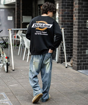 Dickies 裏起毛バックプリント刺繍クルーネック長袖スウェットトレーナー 14886
