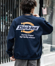 Dickies 裏起毛バックプリント刺繍クルーネック長袖スウェットトレーナー 14886