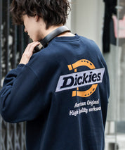 Dickies 裏起毛バックプリント刺繍クルーネック長袖スウェットトレーナー 14886