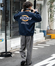 Dickies 裏起毛バックプリント刺繍クルーネック長袖スウェットトレーナー 14886