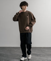 Dickies 裏起毛ワンポイントロゴワッペンクルーネック長袖スウェットトレーナー 14887