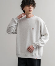 Dickies 裏起毛ワンポイントロゴワッペンクルーネック長袖スウェットトレーナー 14887
