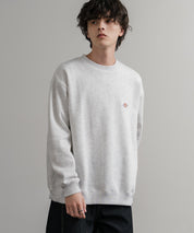 Dickies 裏起毛ワンポイントロゴワッペンクルーネック長袖スウェットトレーナー 14887