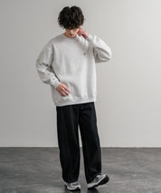 Dickies 裏起毛ワンポイントロゴワッペンクルーネック長袖スウェットトレーナー 14887