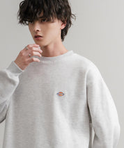 Dickies 裏起毛ワンポイントロゴワッペンクルーネック長袖スウェットトレーナー 14887
