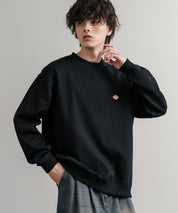 Dickies 裏起毛ワンポイントロゴワッペンクルーネック長袖スウェットトレーナー 14887