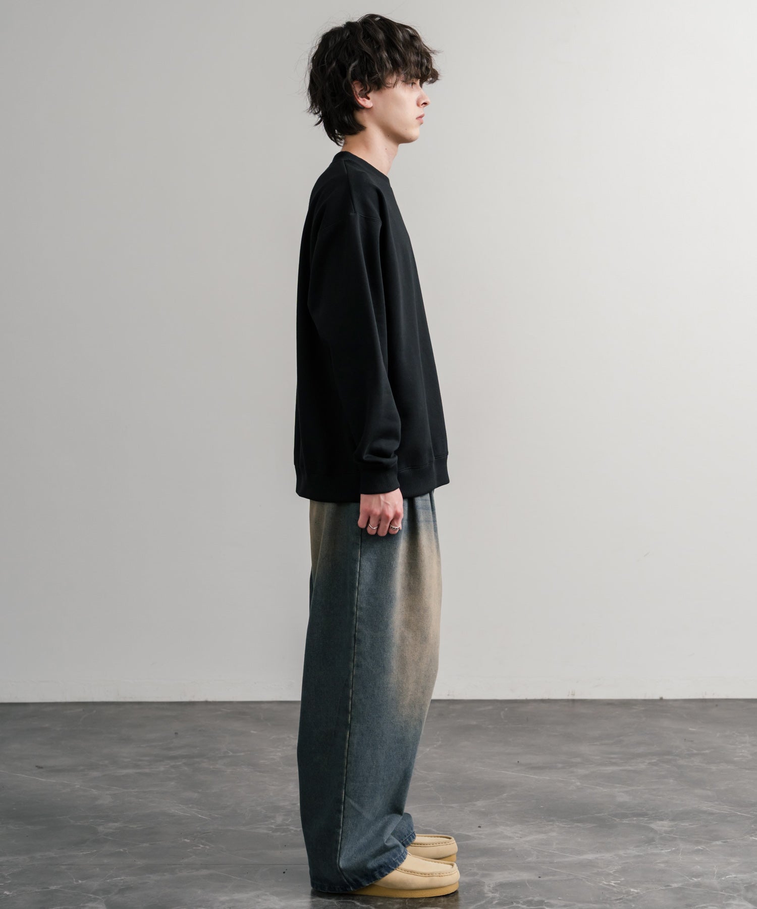 Dickies 裏起毛ワンポイントロゴワッペンクルーネック長袖スウェットトレーナー 14887