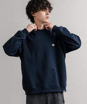 Dickies 裏起毛ワンポイントロゴワッペンクルーネック長袖スウェットトレーナー 14887