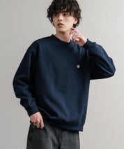 Dickies 裏起毛ワンポイントロゴワッペンクルーネック長袖スウェットトレーナー 14887