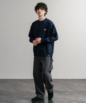 Dickies 裏起毛ワンポイントロゴワッペンクルーネック長袖スウェットトレーナー 14887