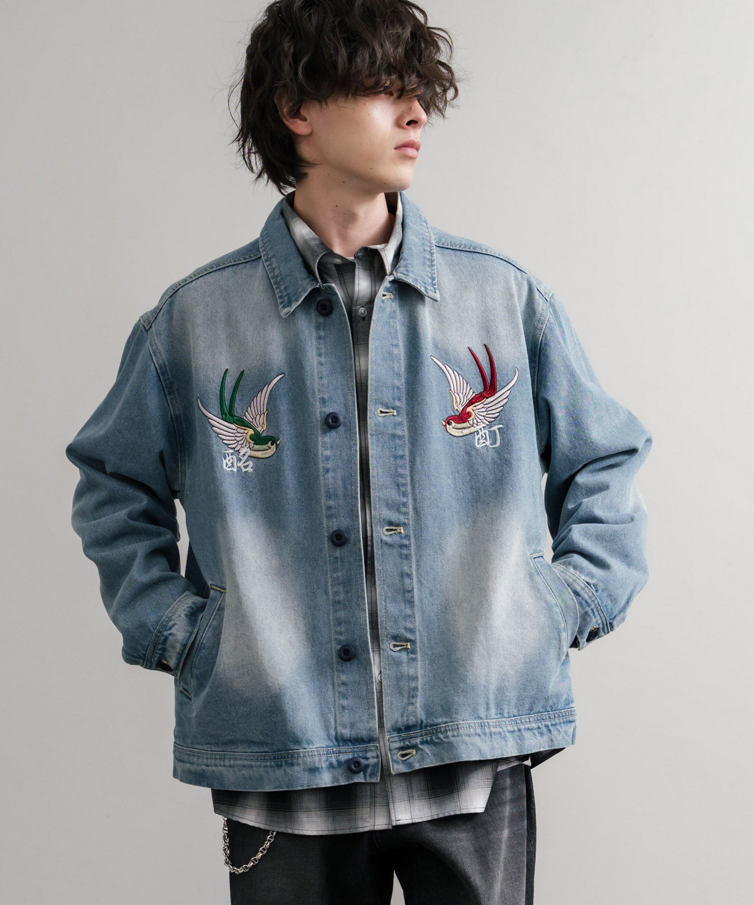 YOIDORE 酔いどれ オーバーサイズチベタン刺繍デニムジャケット 14888