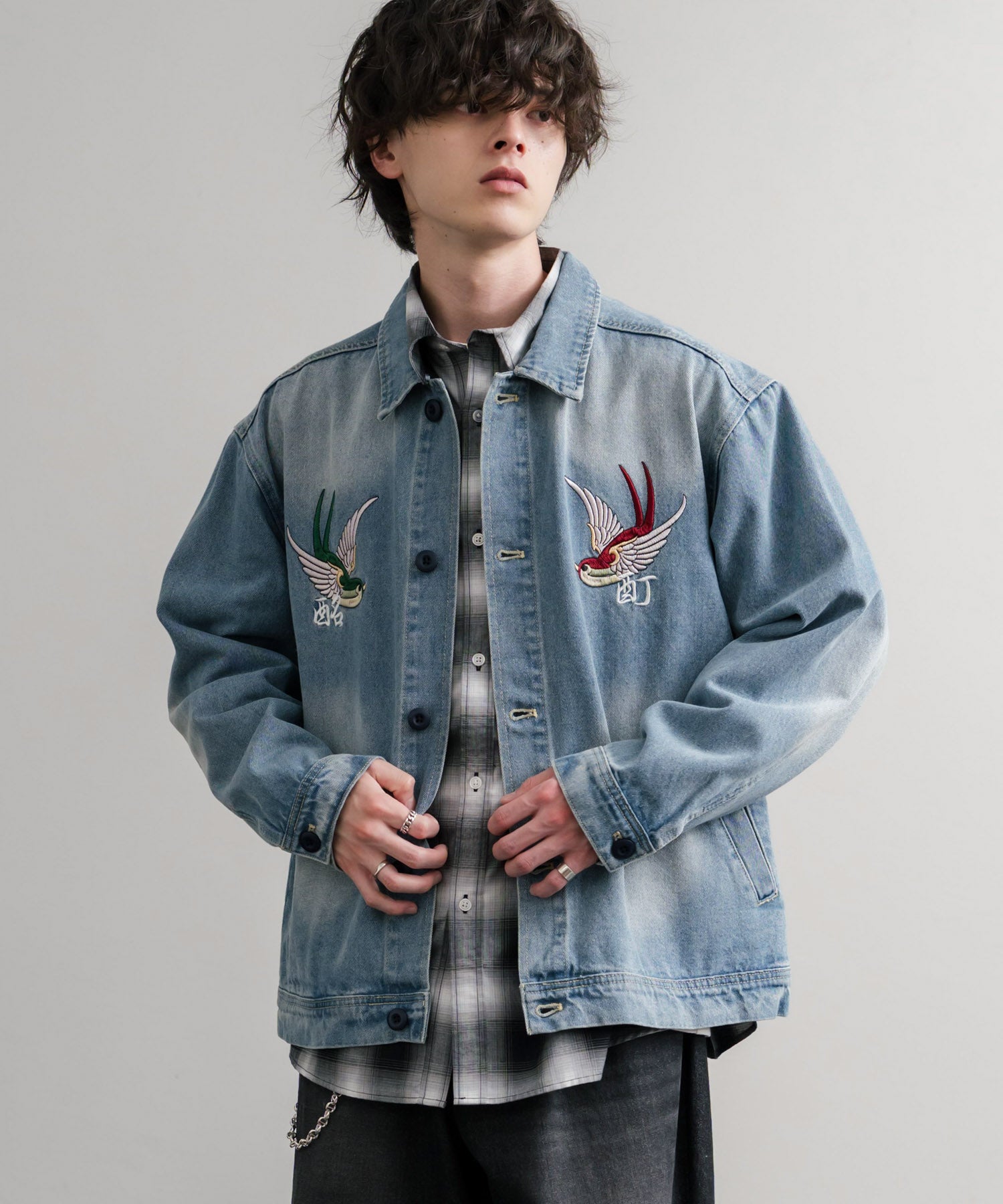 YOIDORE 酔いどれ オーバーサイズチベタン刺繍デニムジャケット 14888
