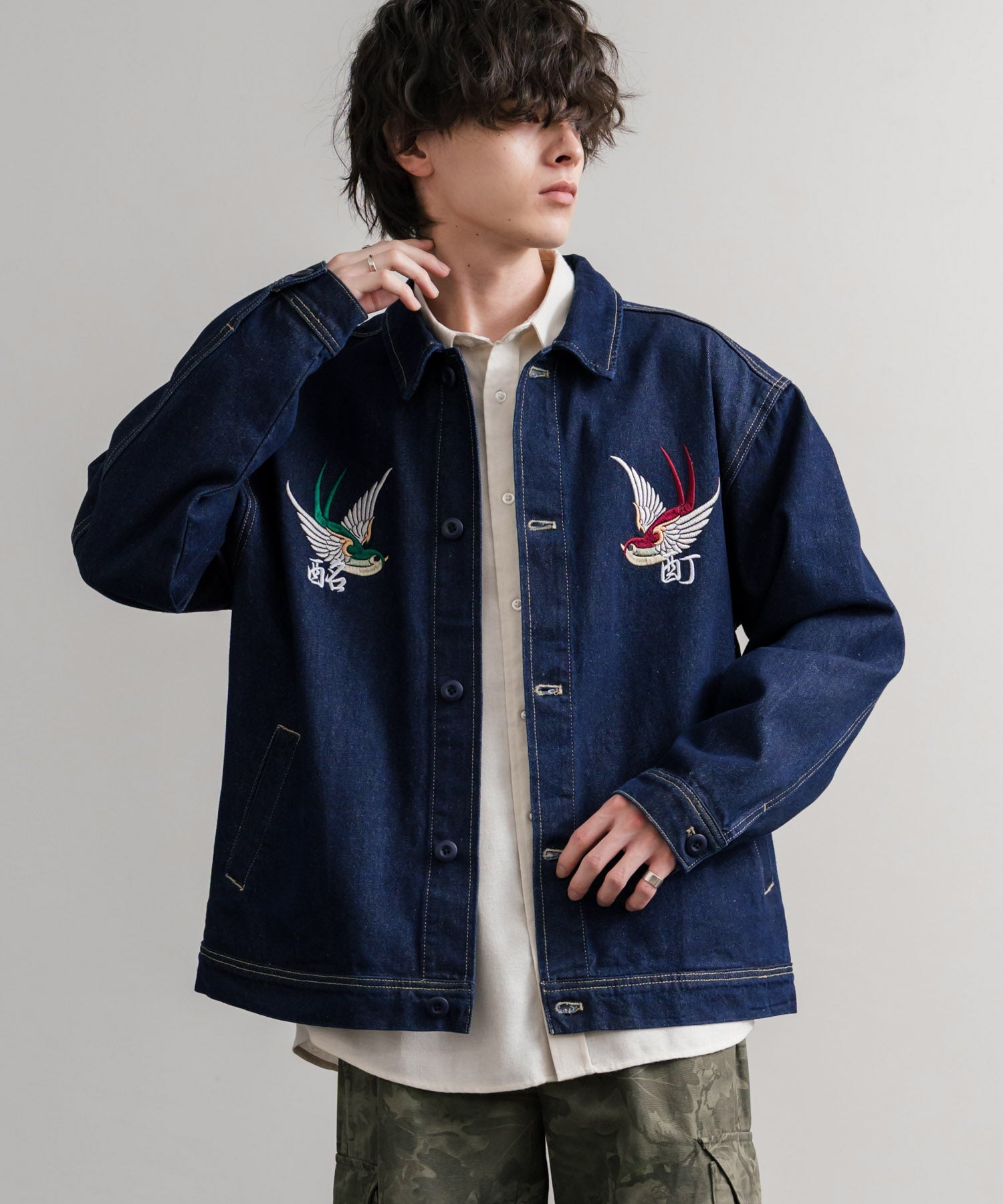 YOIDORE 酔いどれ オーバーサイズチベタン刺繍デニムジャケット 14888