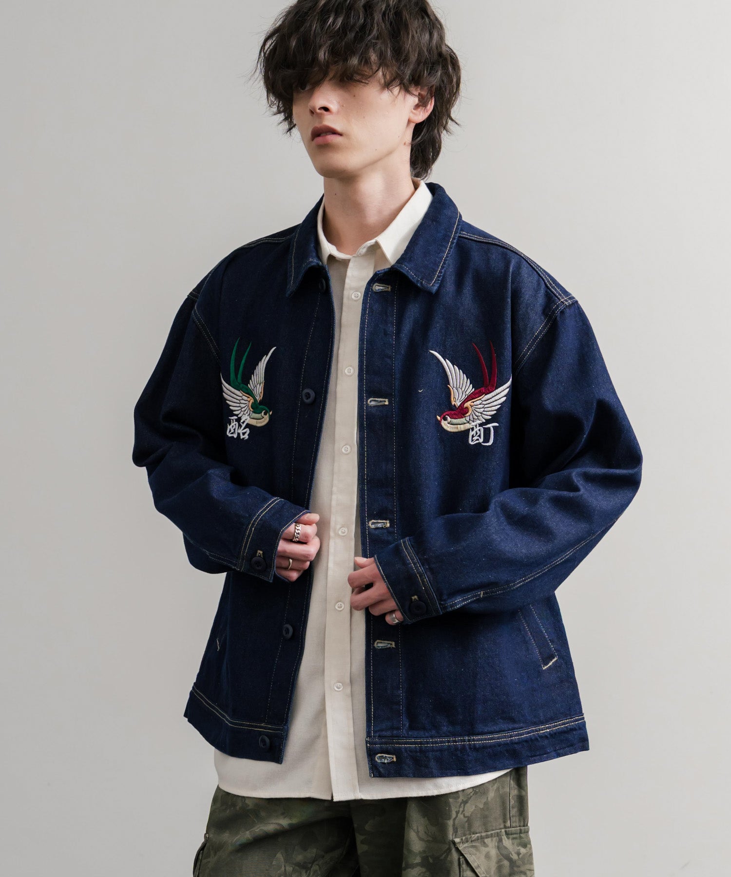 YOIDORE 酔いどれ オーバーサイズチベタン刺繍デニムジャケット 14888
