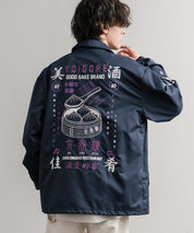YOIDORE 酔いどれ × 京鼎樓 ジンディンロウ コラボ オーバーサイズ小籠包と酒刺繍コーチジャケット 14889