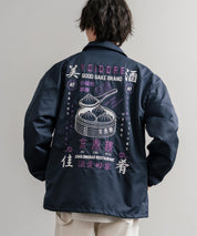 YOIDORE 酔いどれ × 京鼎樓 ジンディンロウ コラボ オーバーサイズ小籠包と酒刺繍コーチジャケット 14889